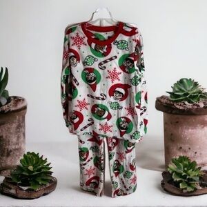 Elf on the Shelf Fleece Pajamas Sz 8 Kids NEW Christmas Red White Green